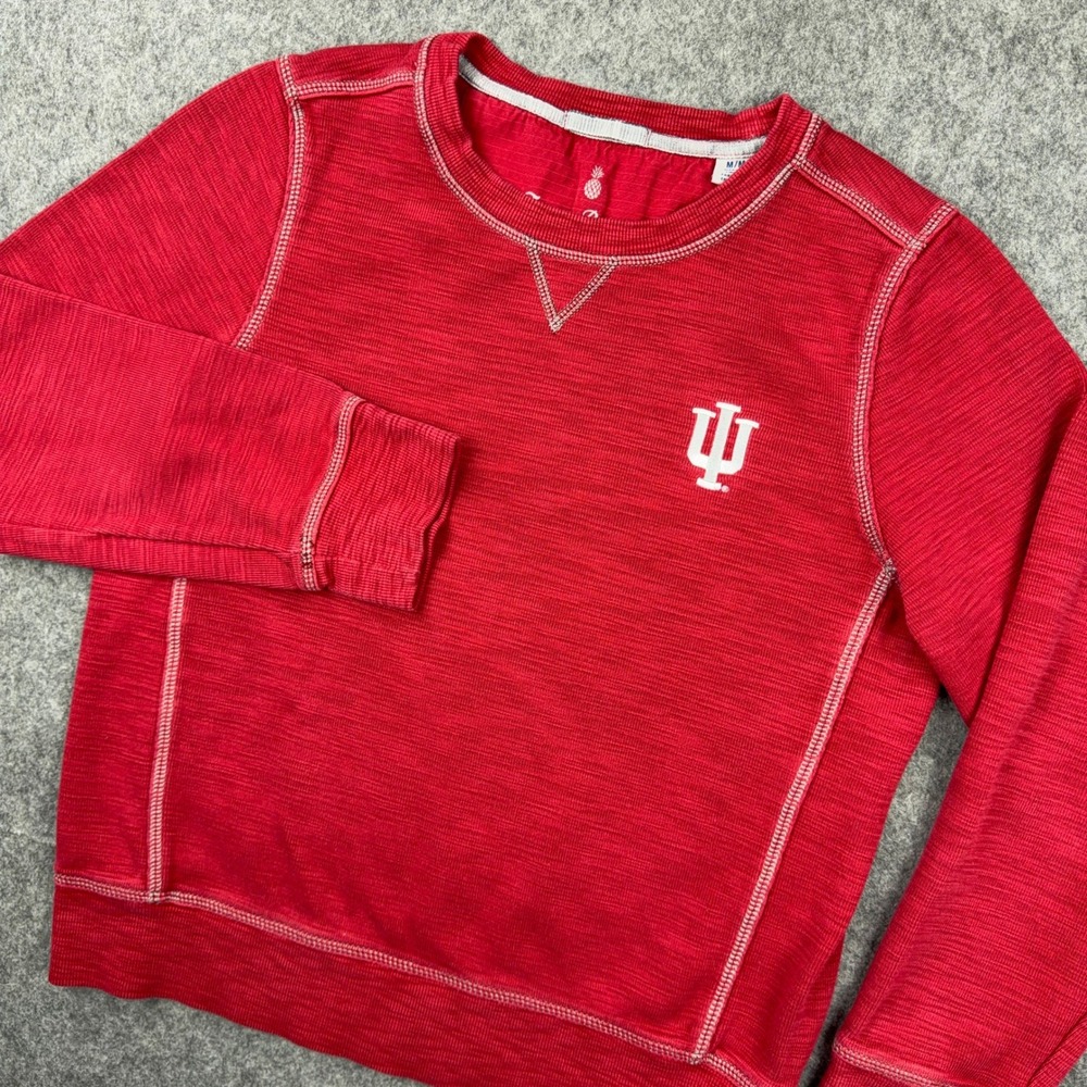 Tommy Bahama Sweatshirt Womens Medium Red Indiana Hoosiers IU Crewneck NCAA Pima